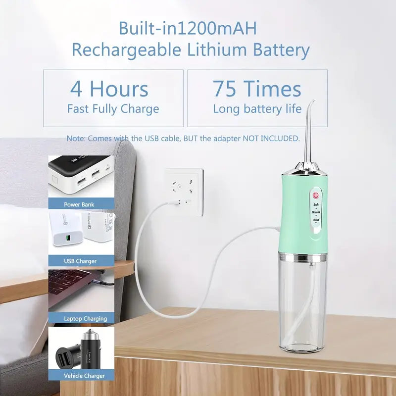 AquaPulse™ Portable Water Flosser – For a Whiter, Healthier Smile