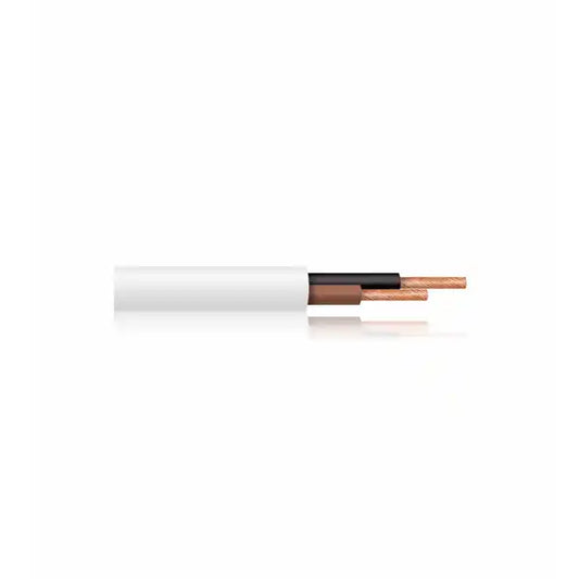 BAHRA CABLES - British Standard, Flexible Cable, 2x2.5mm, 300-500V, White - IEC 60227-5 SAR3.69